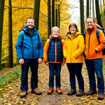 룩셈부르크 기후와 날씨 - Autumn Hike**

"A family-friendly scene of a group hiking through a Luxembourg forest in autumn, vib...